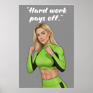 O Trabalho Duro Compensa – Poster de Motivação Fit