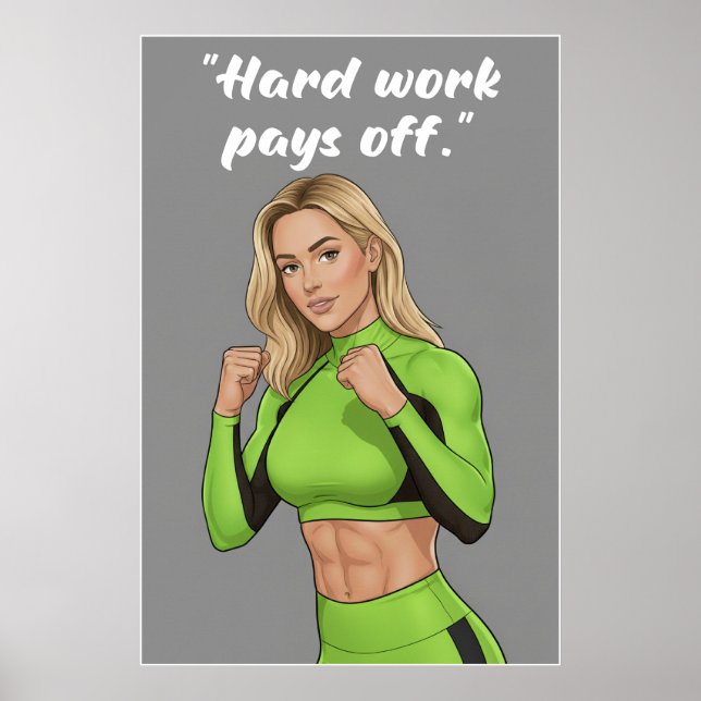 O Trabalho Duro Compensa – Poster de Motivação Fit (Frente)