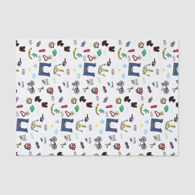 O Triathlon Doodles o lenço de papel (Frente )