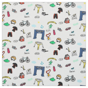 O Triathlon Doodles o tecido