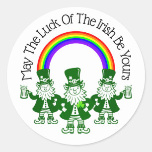O Trio Clássico de Leprechaun Adesivo Redondo