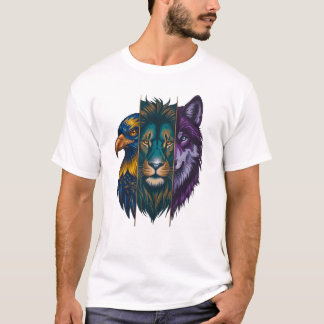 O Trio Selvagem Vibrante 🐾 | Camiseta Masculina