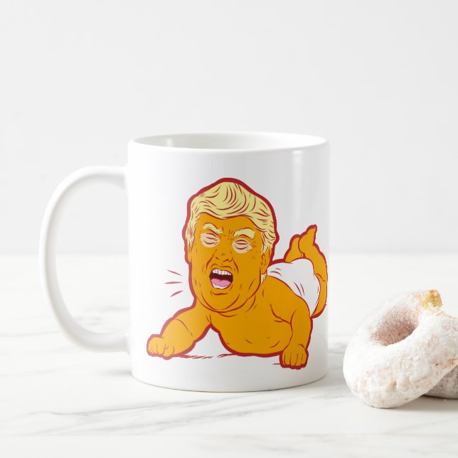 O trunfo suga a caneca de café: GRITO-BEBÊ DO (Com Donut)