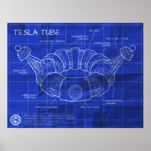 O tubo de Tesla Blueprints o poster
