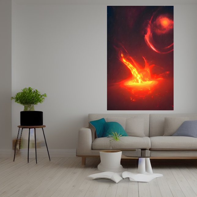 O universo está a arder | AI Art Poster (Criador carregado)
