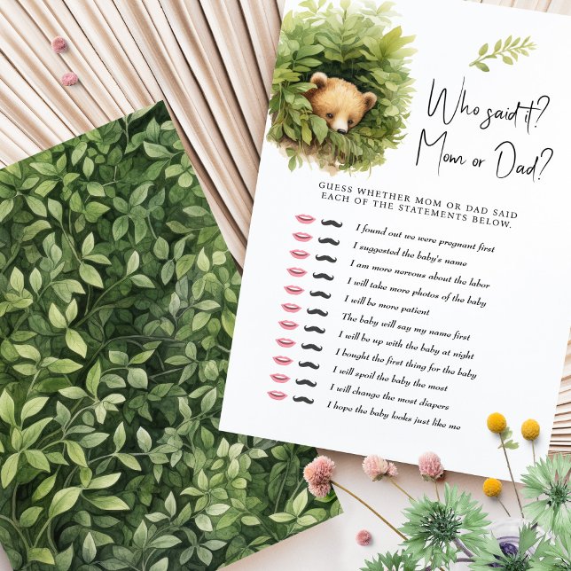 O Urso De Jogo chá de fraldas Que Disse? Mãe ou Pa (Criador carregado)