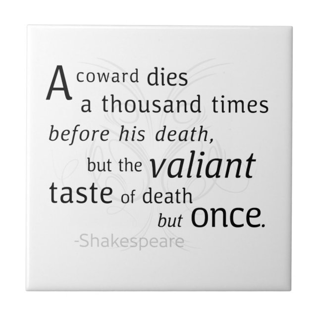 O Valiant morre, mas uma vez Shakespeare (Frente)