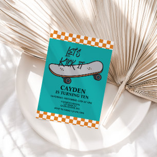 O Vamos Do Skateboard Chuta O Convite De Aniversár