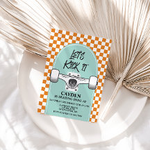 O Vamos Do Skateboard Chuta O Convite De Aniversár