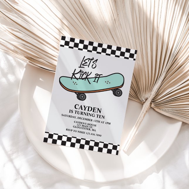 O Vamos Do Skateboard Chuta O Convite De Aniversár (Criador carregado)