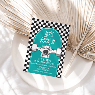 O Vamos Do Skateboard Chuta O Convite De Aniversár