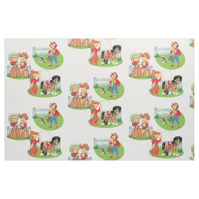 O vaqueiro ocidental da vaqueira caçoa o tecido 9" (Fat Quarter)