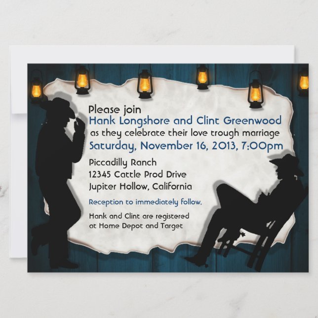 O vaqueiro prepara convites alegres feitos sob (Frente)