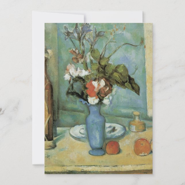 O Vaso Azul (Flores e Frutas) por Paul Cezanne (Frente)