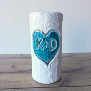 O vaso do casal Handmade com coração da cerceta