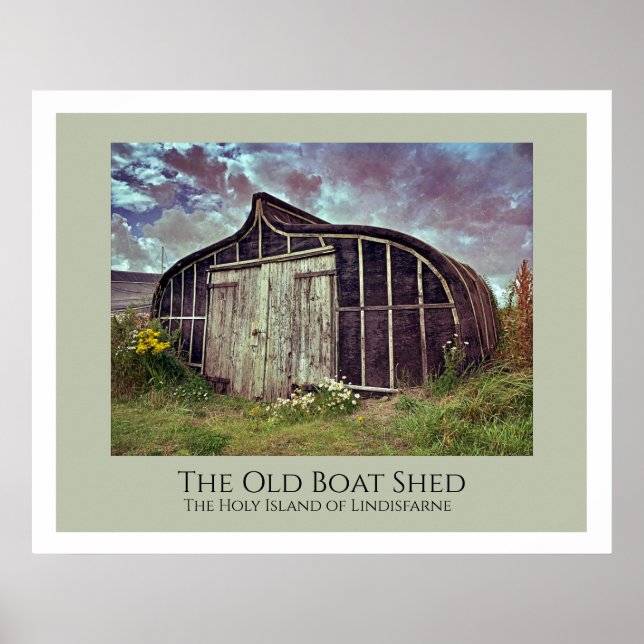 O Velho Barco Shed, Lindisfarne Poster (Frente)