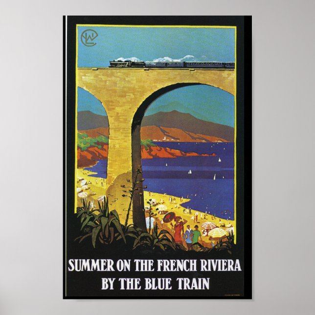 O verão do trem azul na Poster da Riviera francesa (Frente)