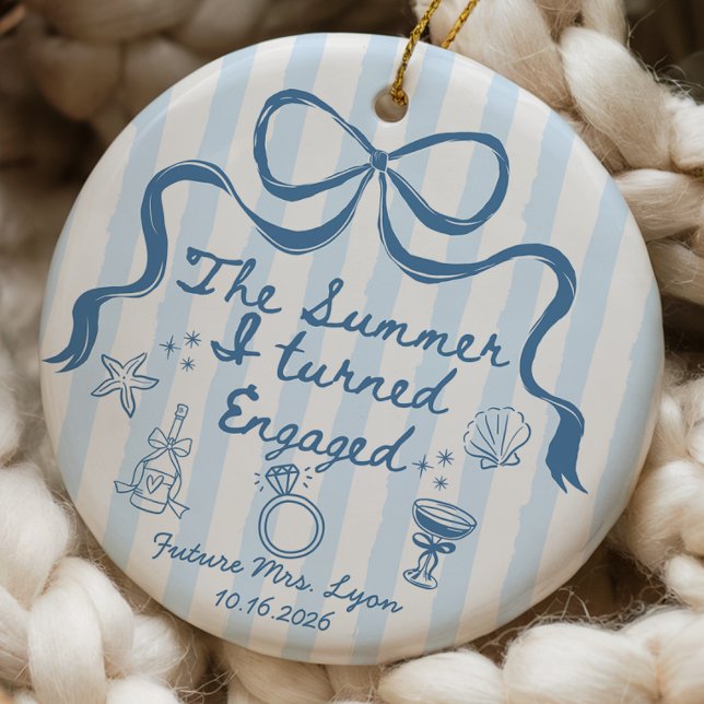 O Verão Em Que Fiquei Noiva Enfeite (The Summer I Turned Engaged Ornament | Personalized Engagement Christmas Ornament | Future Mrs Ornam)