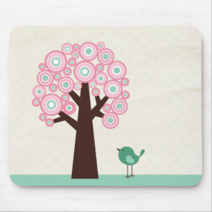 O verde cor-de-rosa na moda circunda o mousepad do