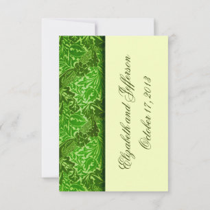 O verde de William Morris deixa cartões Wedding d