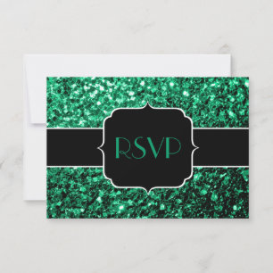 O verde esmeralda bonito sparkles o doce 16 RSVP