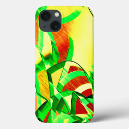 O verde listra sobre a imagem vermelha com garoa