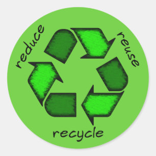 O verde reduz, reúso, recicl a etiqueta