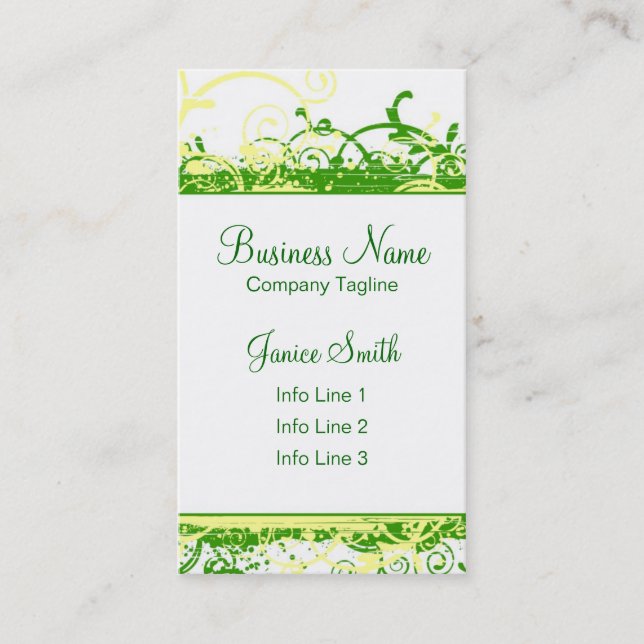 O verde roda modelo de cartão de negócios (Frente)