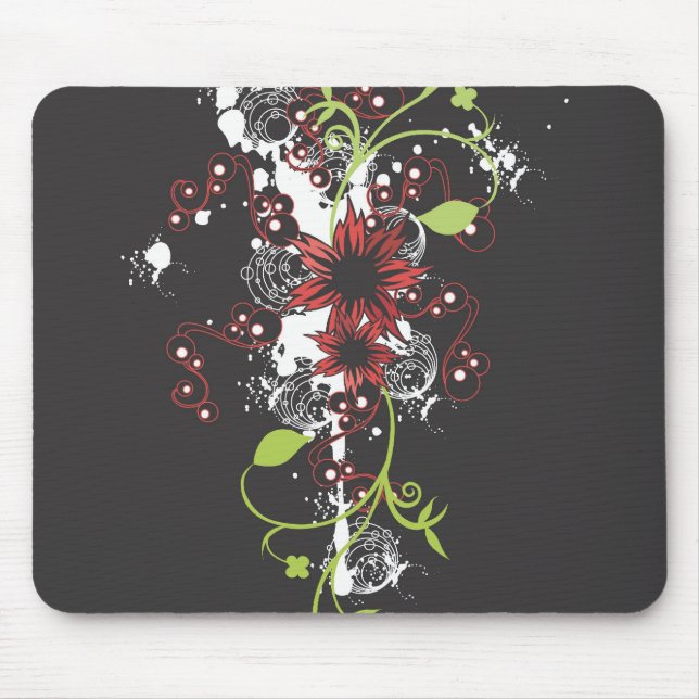 O vermelho floresce Mousepad (Frente)