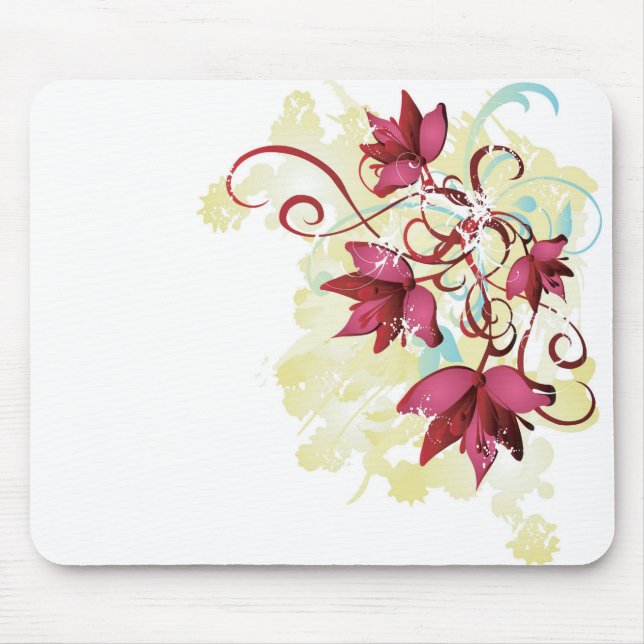 O vermelho floresce Mousepad (Frente)