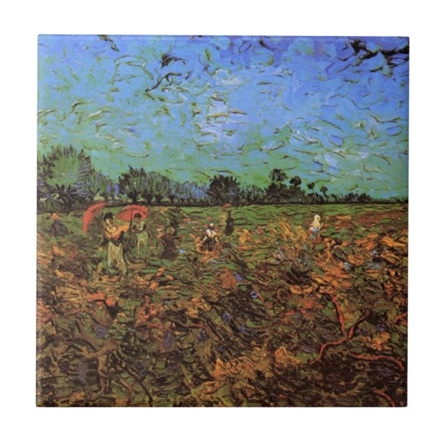 O Vineyard Verde por Vincent van Gogh (Frente)