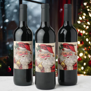 O vinho do presente 6 do Natal etiqueta SEU NOME -
