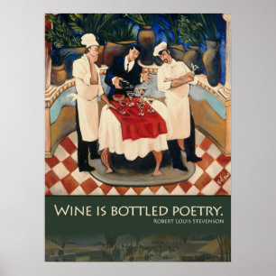 O vinho é poster engarrafado da poesia