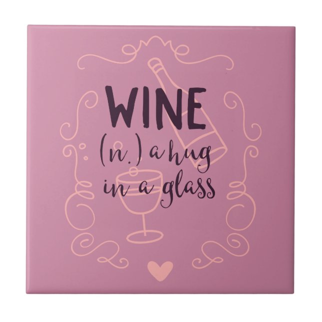 O vinho engraçado é um abraço em um vidro (Frente)