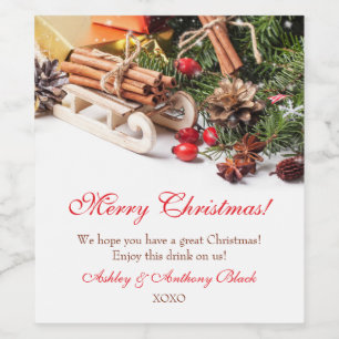 O vinho personalizado do Natal etiqueta a