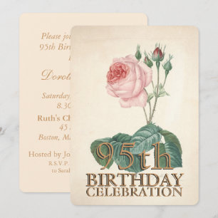 O vintage aumentou 95th convite da celebração do