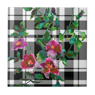 O vintage aumentou - xadrez preto e branco