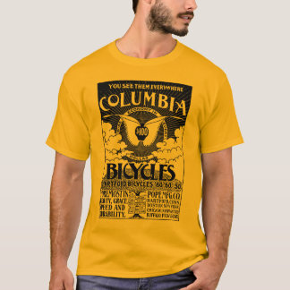 O vintage Colômbia Bicycles a camisa da propaganda