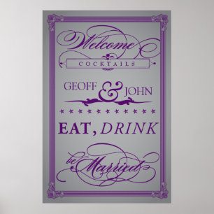 O vintage "come, bebe, seja" poster casado dos