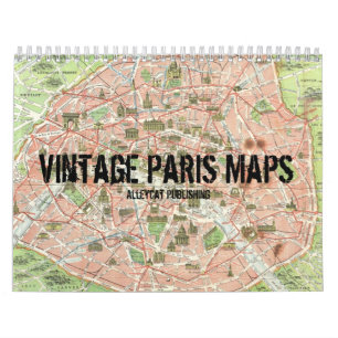 O vintage Paris traça o calendário