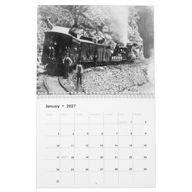 O vintage treina o calendário (Jan 2027)