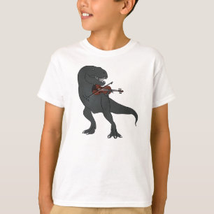 O violino de T-Rex caçoa a camisa