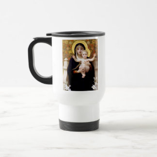 O Virgin da caneca de viagem w/Prayer de Lillies