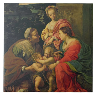 O Virgin e a criança com St. Elizabeth, o Infan