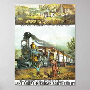 O vôo do poster rápido do correio