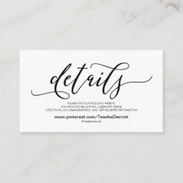 O Web site bonito do casamento detalha o cartão do