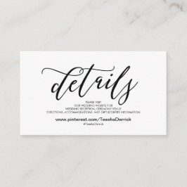 O Web site bonito do casamento detalha o cartão do