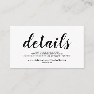 O Web site bonito do casamento detalha o cartão do
