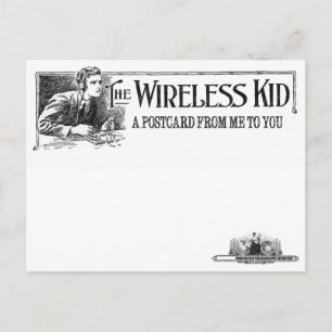 O Wireless Kid - Cartão postal Vintage