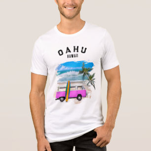 Oahu Havaí Pink Van Vintage Prancha de Surf Ondas